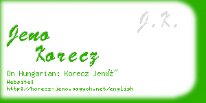 jeno korecz business card